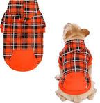 Plaid Dog Hoodie – Warm Winter Coat with Leash Hole, Stylish Sweater for Small, Medium & Large Dogs & Cats