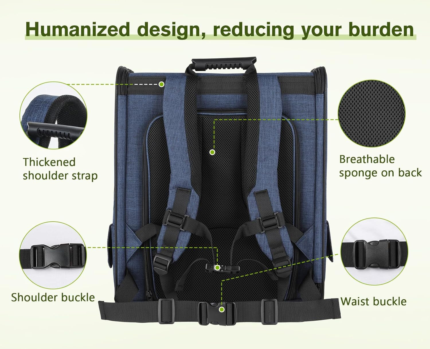 Expandable Pet Carrier Backpack – Breathable Mesh Dog & Cat Travel Bag for Hiking, Camping & Outdoor Adventures (Holds up to 17 lbs)