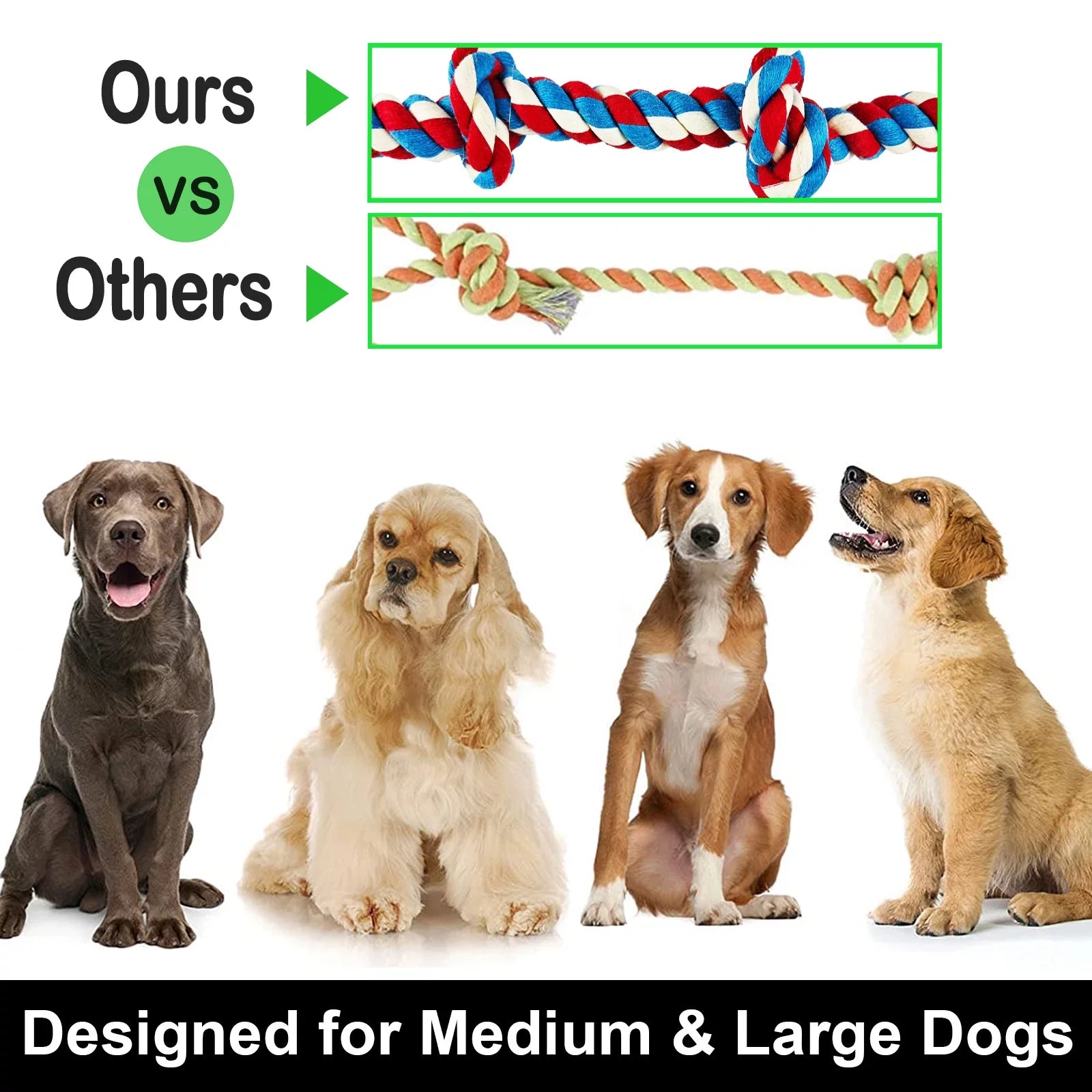 Large Dog Chew Toys – 12 Pack Indestructible Cotton Rope Toys for Aggressive Chewers, Tug of War & Teething Play - FurriendlyPaws | Furry Friends, Happy Hearts