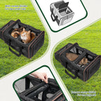 Expandable Cat Travel Carrier - Double Compartment w/ Litter Boxes