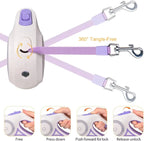 3M/5M Retractable Dog Leash with LED Flashlight & RGB Glow – Durable Nylon Night Walking Leash for Small Dogs & Cats, Tangle-Free Outdoor Lead