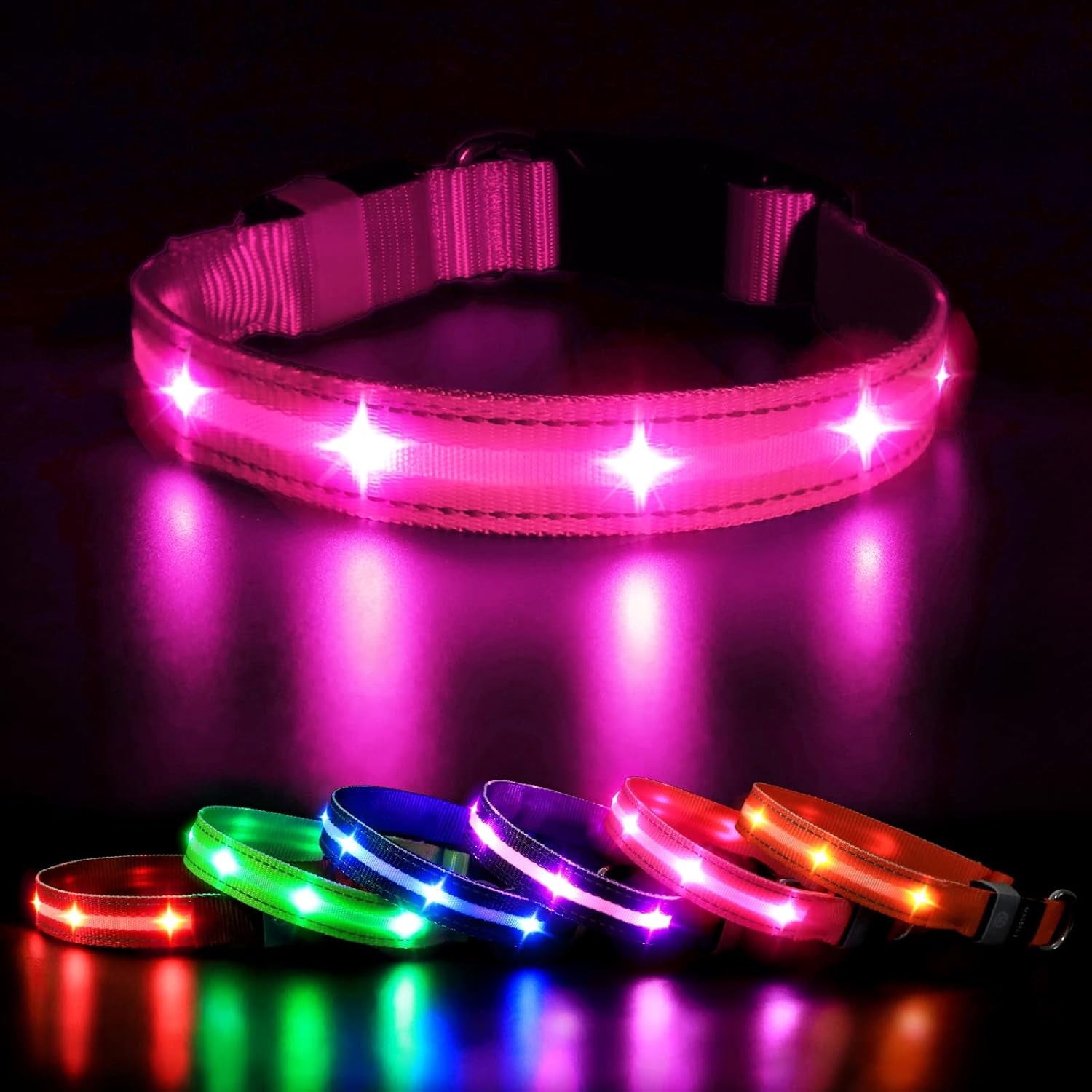 LED Dog Collar – Rechargeable Light-Up, Waterproof & Adjustable - FurriendlyPaws | Furry Friends, Happy Hearts