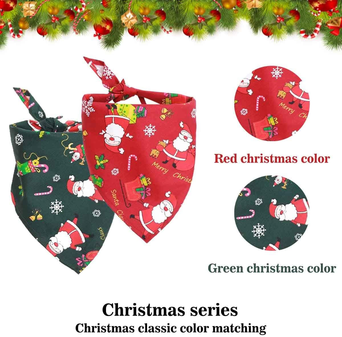 Christmas Dog Bandana & Santa Hat Set  - Holiday Scarf for Dogs & Cats