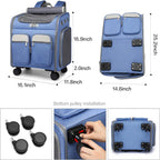 Wheeled Pet Carrier Backpack & Stroller – Travel Bag for Dogs & Cats
