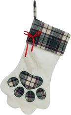 Large Dog & Cat Christmas Stockings – Plush Paw-Shaped Holiday Hanging Socks