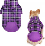 Plaid Dog Hoodie – Warm Winter Coat with Leash Hole, Stylish Sweater for Small, Medium & Large Dogs & Cats