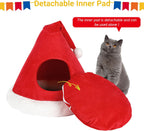 Christmas Tree Cat Bed Tent – Cozy Self-Warming Pet House for Cats & Small Dogs