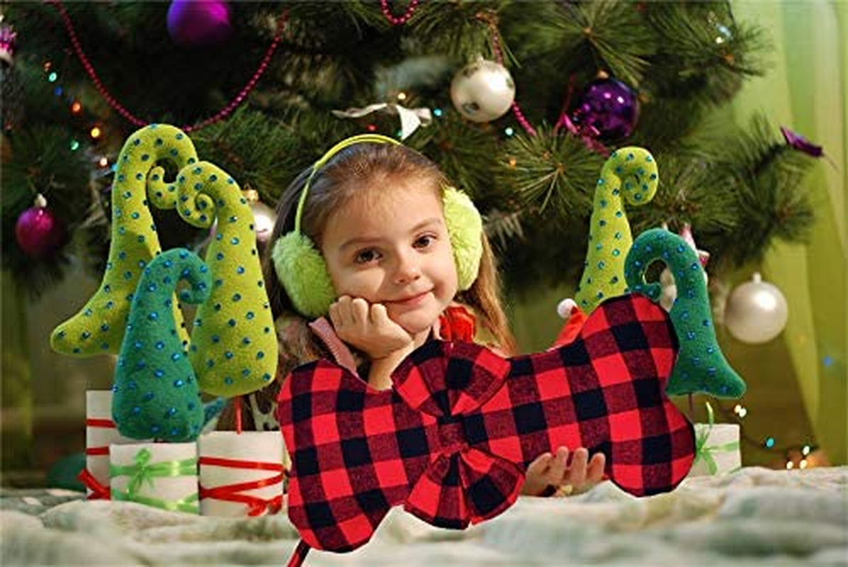 2 Pack Large Dog Christmas Stockings – Red & Black Plaid Bone-Shaped for Pets