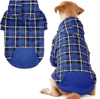 Plaid Dog Hoodie – Warm Winter Coat with Leash Hole, Stylish Sweater for Small, Medium & Large Dogs & Cats