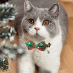 Christmas Cat Collar with Bow Tie & Bell – Holiday Buffalo Plaid Breakaway Collar for Cats & Kittens - FurriendlyPaws | Furry Friends, Happy Hearts