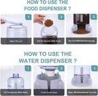 Automatic Dog Cat Feeder & Water Dispenser Set – 1 Gallon x 2