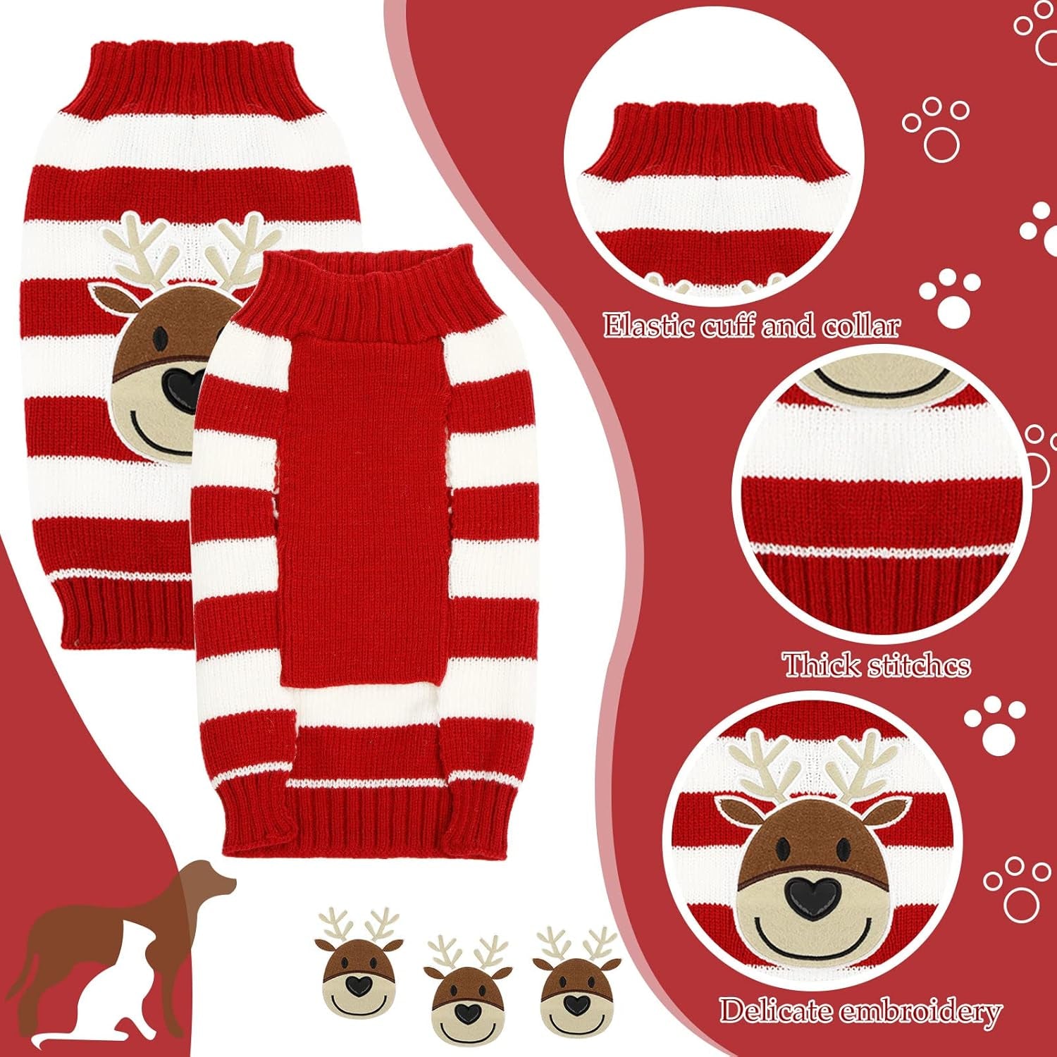 4-Pack Dog Holiday Sweaters – Christmas & Halloween Puppy Clothes with Reindeer, Snowman, Skull & Pumpkin Designs (S–XL) - FurriendlyPaws | Furry Friends, Happy Hearts