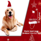 Christmas Dog Bandana & Santa Hat Set  - Holiday Scarf for Dogs & Cats
