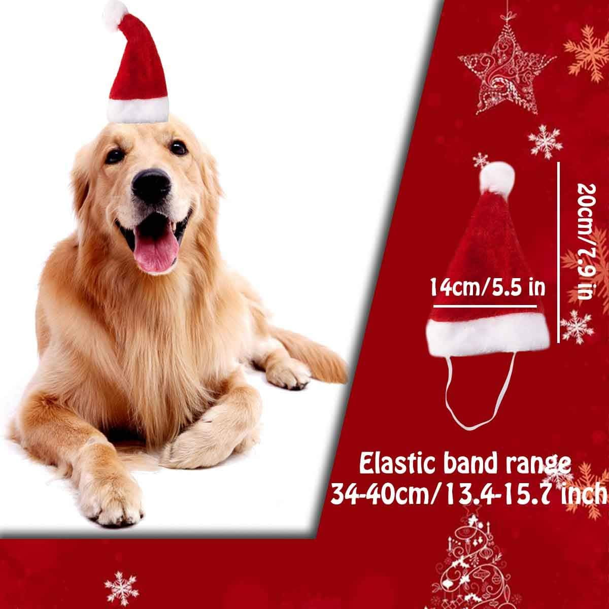 Christmas Dog Bandana & Santa Hat Set  - Holiday Scarf for Dogs & Cats