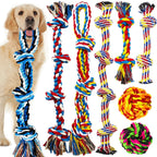 Large Dog Chew Toys – 12 Pack Indestructible Cotton Rope Toys for Aggressive Chewers, Tug of War & Teething Play - FurriendlyPaws | Furry Friends, Happy Hearts