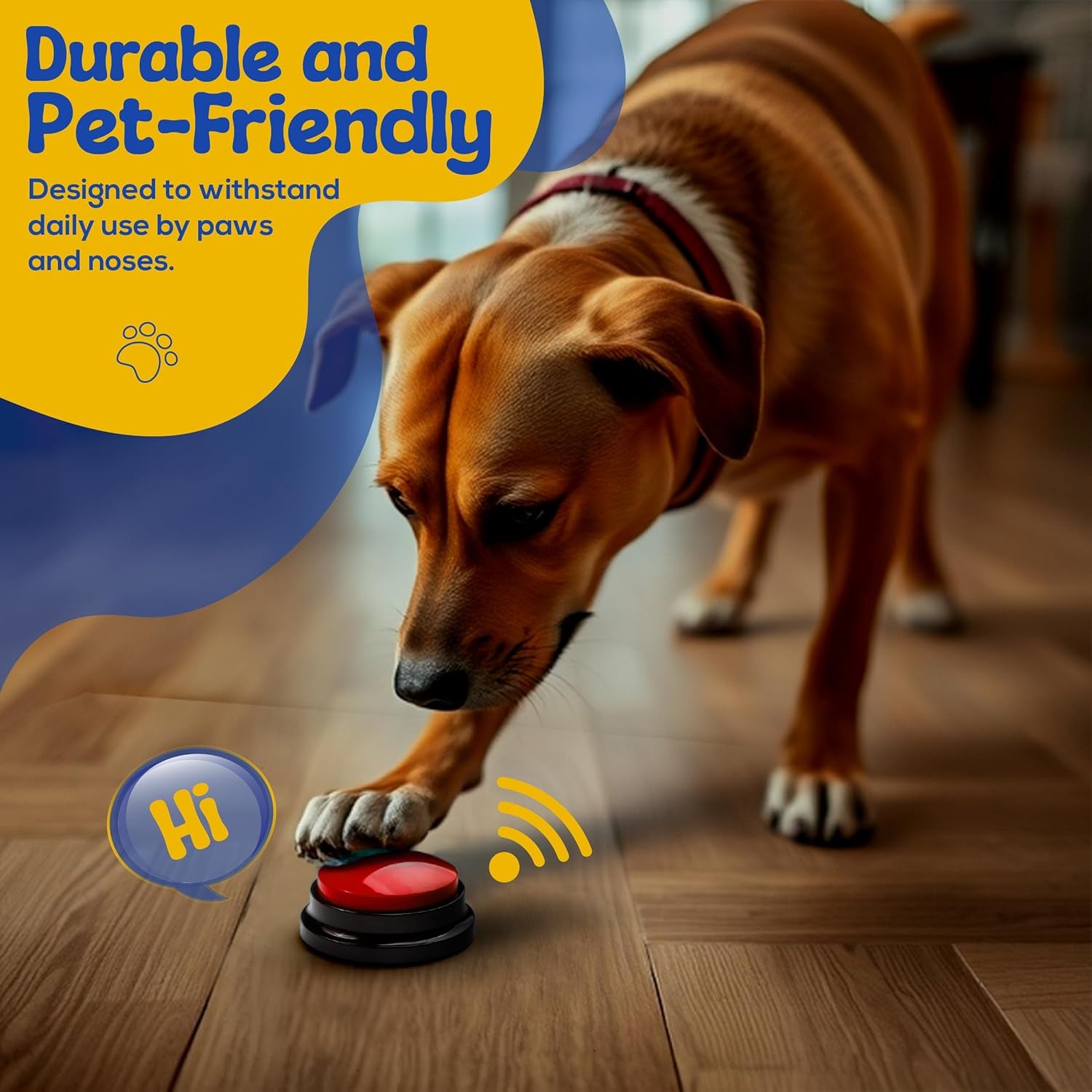 Train Your Dog with Recordable Buttons – 6 or 8 Pack Talking Button Set with Mat & Clicker