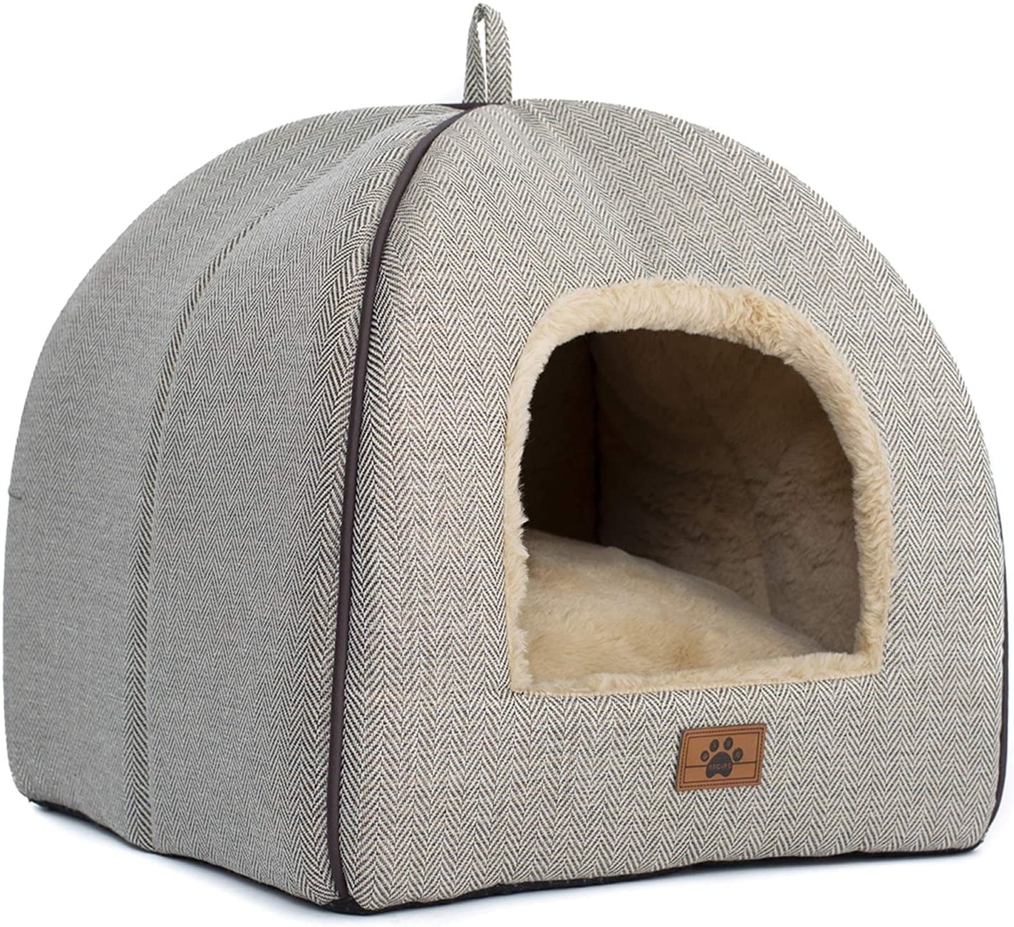 Cat Cave Bed – Indoor Cat House with Washable Cushion & Tent Design - FurriendlyPaws | Furry Friends, Happy Hearts
