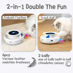 2-in-1 Smart Pet Toy – Automatic Feather & Ball, 3 Modes, Interactive Fun for Cats & Dogs