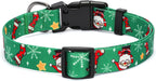 Christmas Dog Collar - Adjustable Pet Collar with Santa & Snowflakes