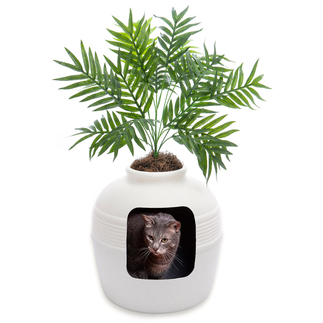 Original Hidden Litter Box Planter – Hooded Cat Litter Box with Fake Plant Cover