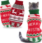 2-Pack Cat Christmas Sweaters – Warm Holiday Knitwear for Cats & Small Dogs