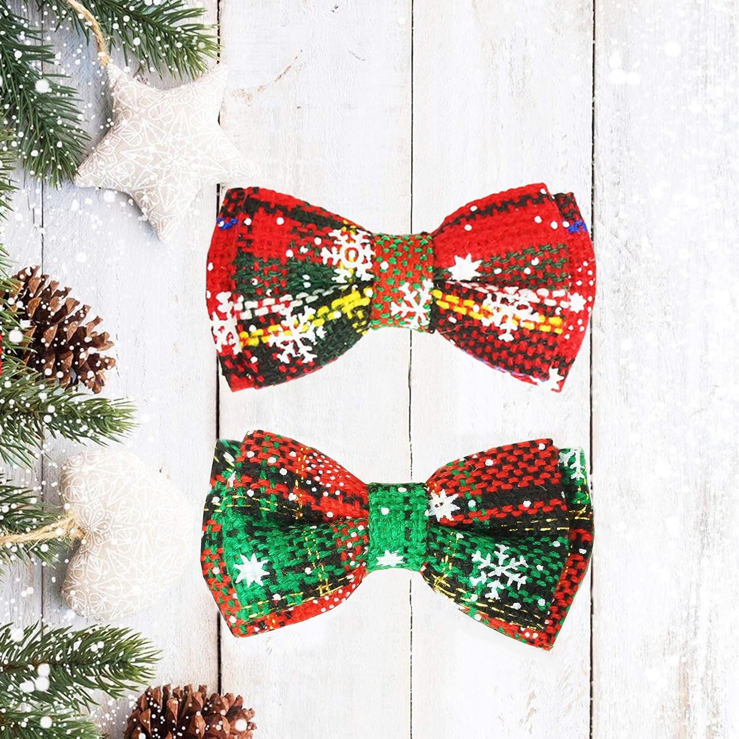 Christmas Cat Collar with Bow Tie & Bell – Holiday Buffalo Plaid Breakaway Collar for Cats & Kittens - FurriendlyPaws | Furry Friends, Happy Hearts