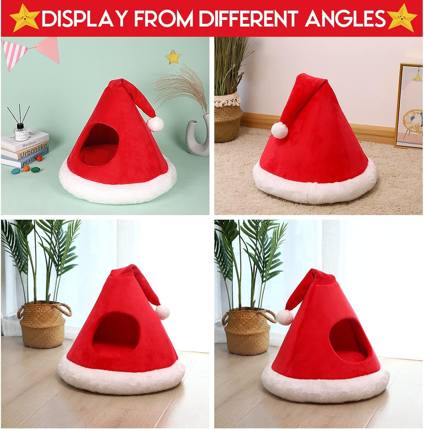 Christmas Tree Cat Bed Tent – Cozy Self-Warming Pet House for Cats & Small Dogs