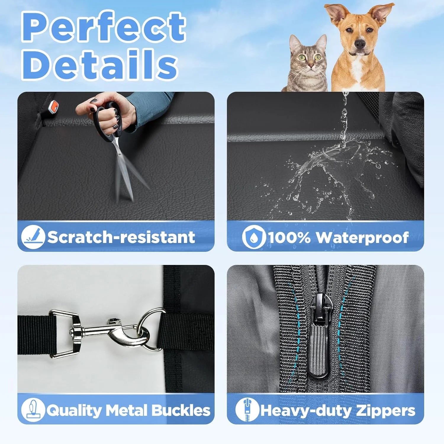 Dog Car Seat Extender - Waterproof, Hard Bottom, Anti-Scratch