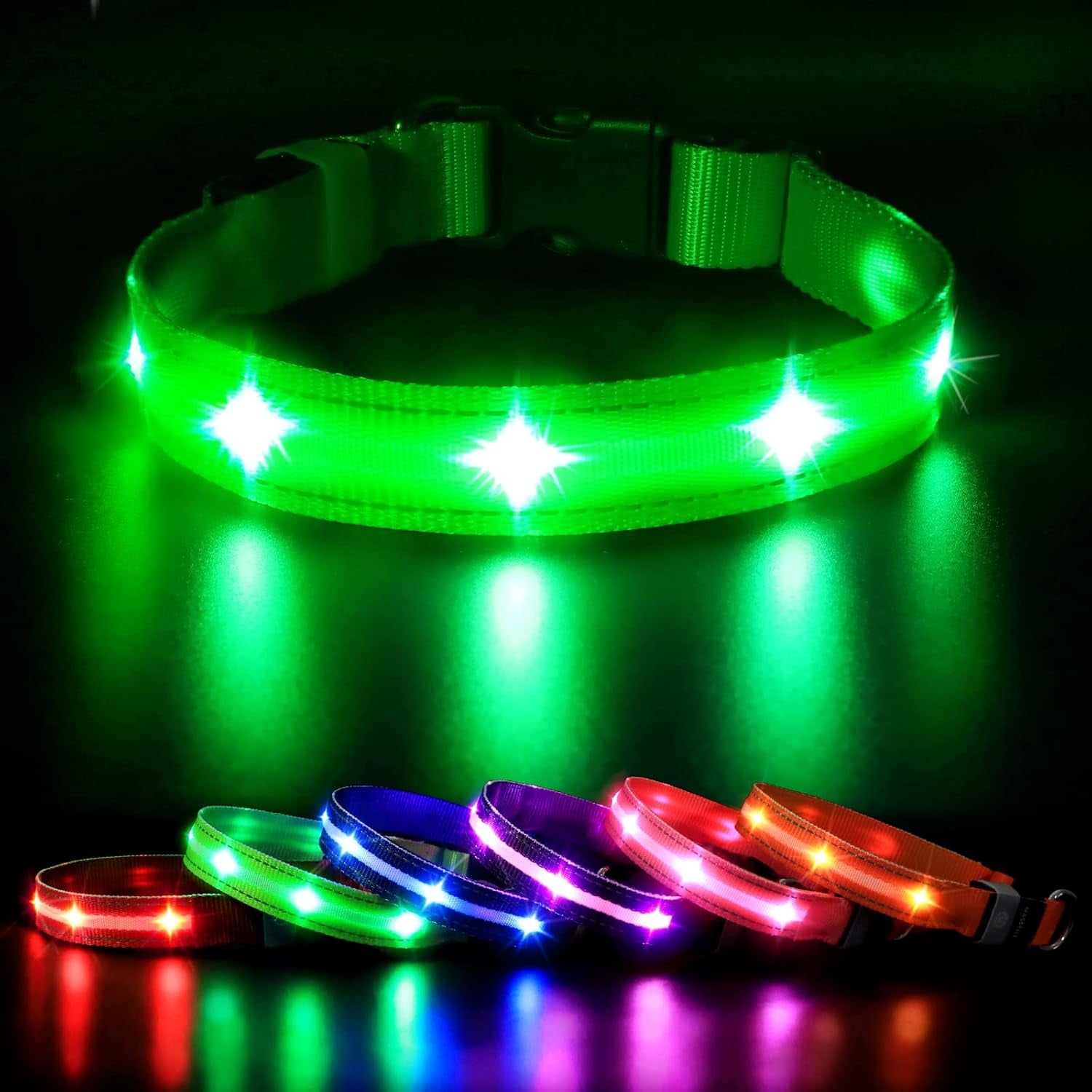 LED Dog Collar – Rechargeable Light-Up, Waterproof & Adjustable - FurriendlyPaws | Furry Friends, Happy Hearts