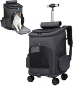 Wheeled Pet Carrier Backpack & Stroller – Travel Bag for Dogs & Cats