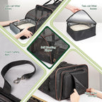 Expandable Cat Travel Carrier - Double Compartment w/ Litter Boxes