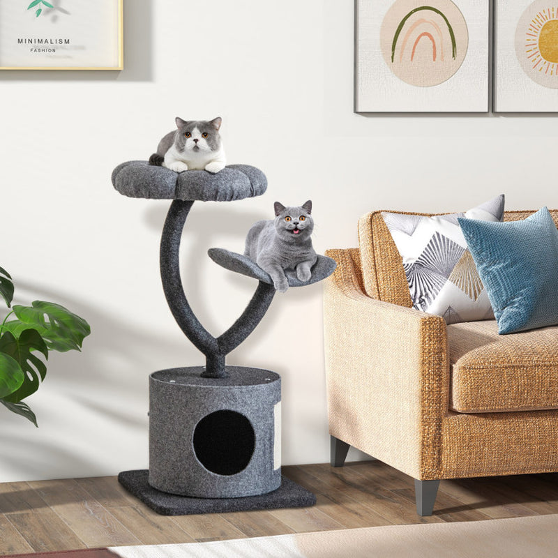Cat Tree for Large & Small Cats – Stylish Metal Frame Cat Tower