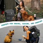 Airline Approved Dog Travel Backpack - Ultimate Pet Backpack with Food Container, Collapsible Bowls & Puppy Diaper Bag - Perfect for Hiking & Camping - Ideal Dog Mom Gift - Dark Gray