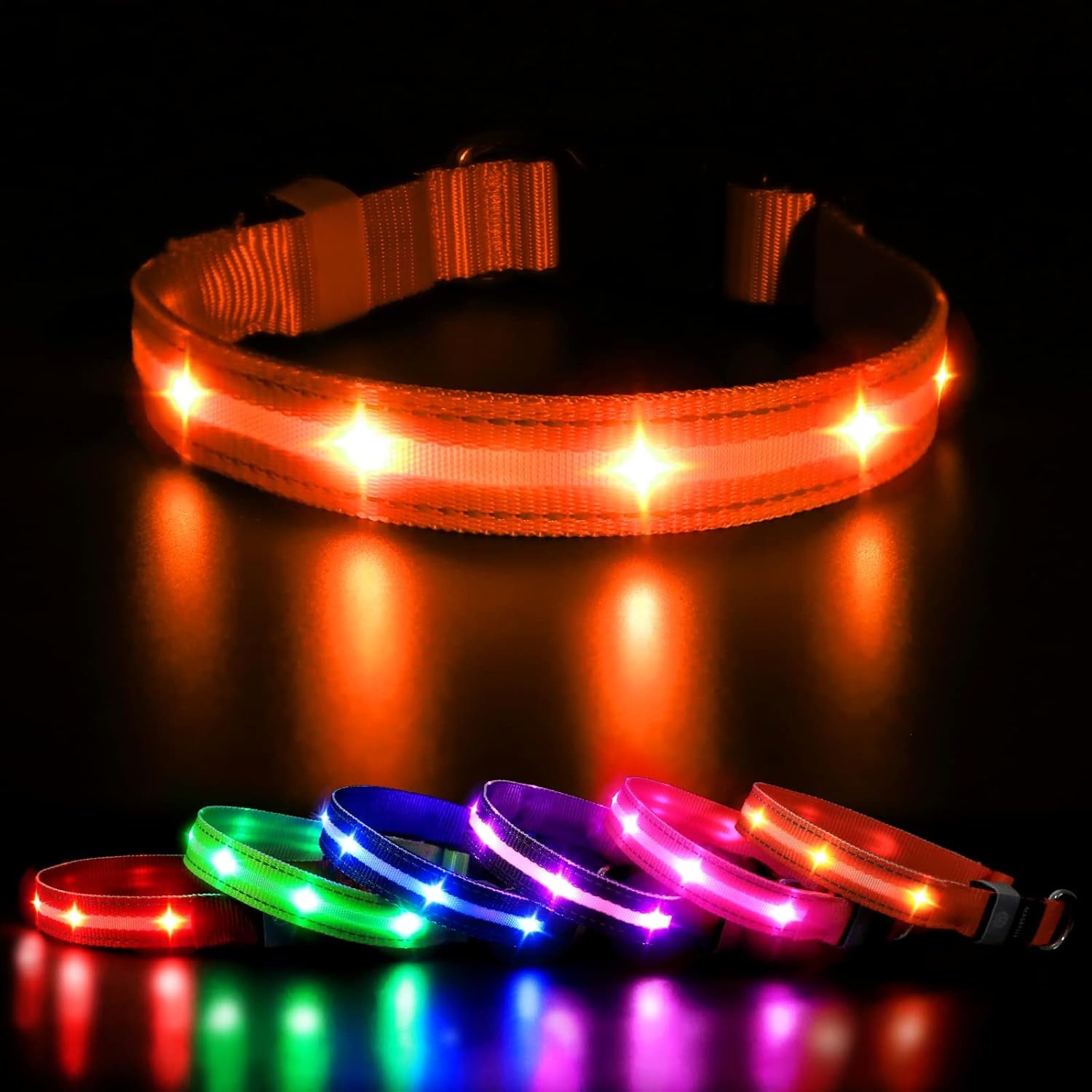 LED Dog Collar – Rechargeable Light-Up, Waterproof & Adjustable - FurriendlyPaws | Furry Friends, Happy Hearts