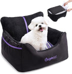 Dog Car Seat for Small Dogs – Cozy Booster Bed with Leash & Storage